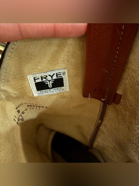 FRYE Vintage Western Mens Boots Cowboy Leather 3811 Cognac Size 11 D USA